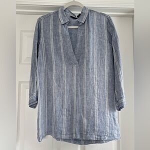 Tahari Light Blue Linen Shirt